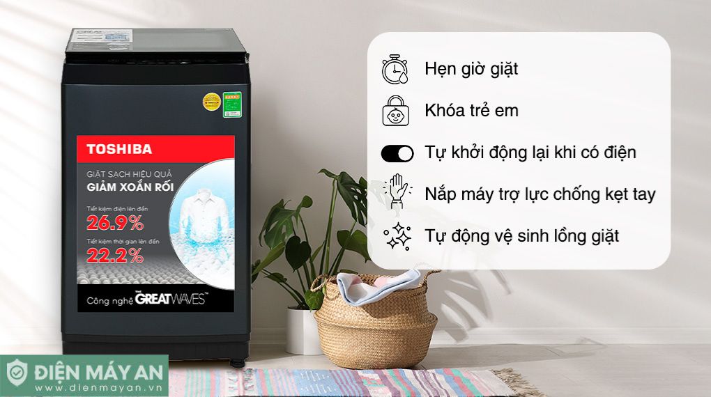 Máy Giặt Toshiba 9 Kg AW-M1000FV(MK)